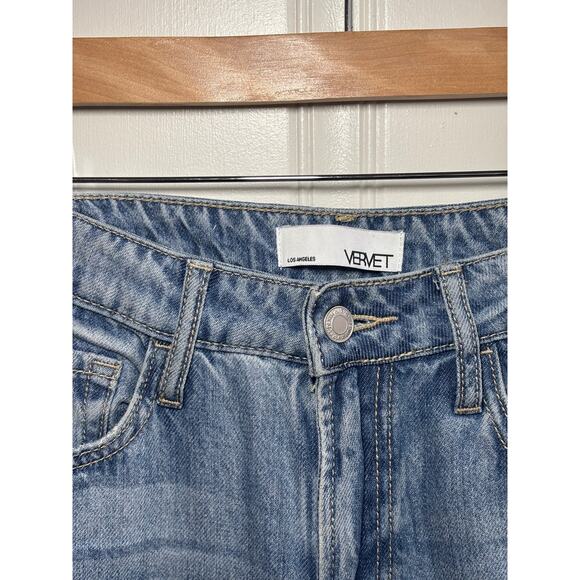 Vervet Denim Jeans Medium Wash Wide Leg High Rise Pants Women's Size 25 - Picture 3 of 7